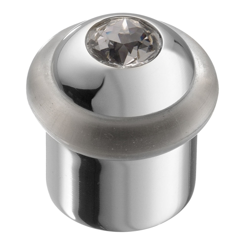 Стопор для двери с кристаллом Swarovski 15-4-005, материал Латунь, отделка Хром Кристаллы Swarovski, 40*d=36 мм