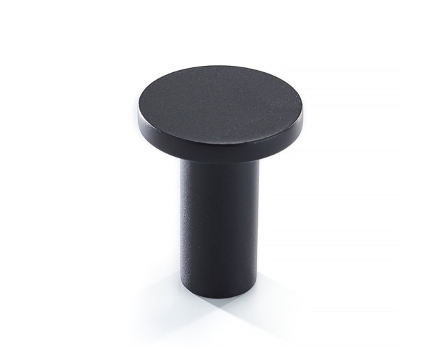 Ручка кнопка 11.4164.12, материал Замак, цвет Чёрный, отделка Черный, d=25 мм