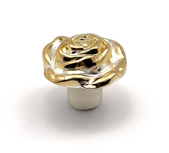 Ручка кнопка "ROSE" 200998PB030BC, материал Латунь, отделка Золото, d=30 мм