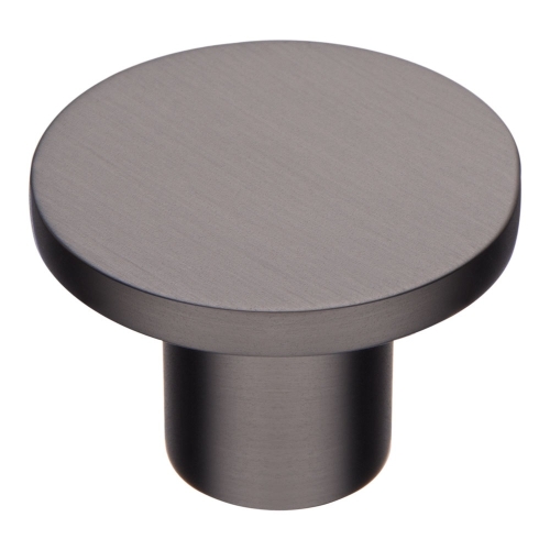 Ручка кнопка 34-Titanium, материал Замак, отделка Графит, 18*d=25 мм