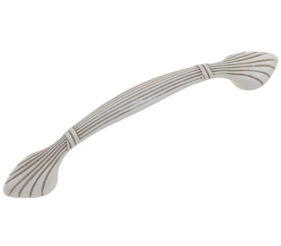 Ручка скоба WMN.503.128.00T5, материал Замак, отделка Золотая патина Слоновая кость Золото, 165*26*27 мм