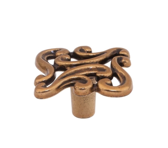 Ручка кнопка WPO.721.000.00A8, материал Замак, отделка Бронза, 38*38*23 мм