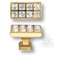 Ручка кнопка 15.349.00.SWA.19, материал Замак, отделка Золото Кристаллы Swarovski, 28*24*40 мм