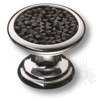 Ручка кнопка 07150-520, материал Латунь, отделка Хром Кристаллы Swarovski, 20*d=27 мм