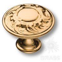 Ручка кнопка 15.352.01.19, материал Замак, отделка Золото, 24*d=30 мм