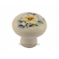 Ручка кнопка 380080390, отделка Керамика, d=30 мм