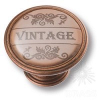 Ручка кнопка 550CB27, материал Замак Пластик, отделка Медь, 26*d=37 мм