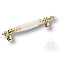 Ручка скоба 1980-60-128-456, материал Замак Керамика, отделка Золото Керамика