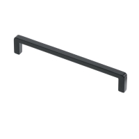 Ручка скоба UZ-BAGIO-128-20M, материал Замак, цвет Чёрный, отделка Черный, 136*8,5*28 мм