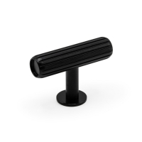 Ручка кнопка RILLE 0528055L30, материал Замак, цвет Чёрный, отделка Черный, 55*15*38,5 мм