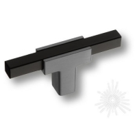 Ручка кнопка 67-Titanium-Matt Black, материал Замак, цвет Чёрный, отделка Графит Черный, 27*14*70 мм