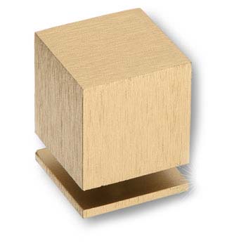 Ручка кнопка 1954 0025 ELX5, материал Алюминий, отделка Латунь, 32*25*25 мм