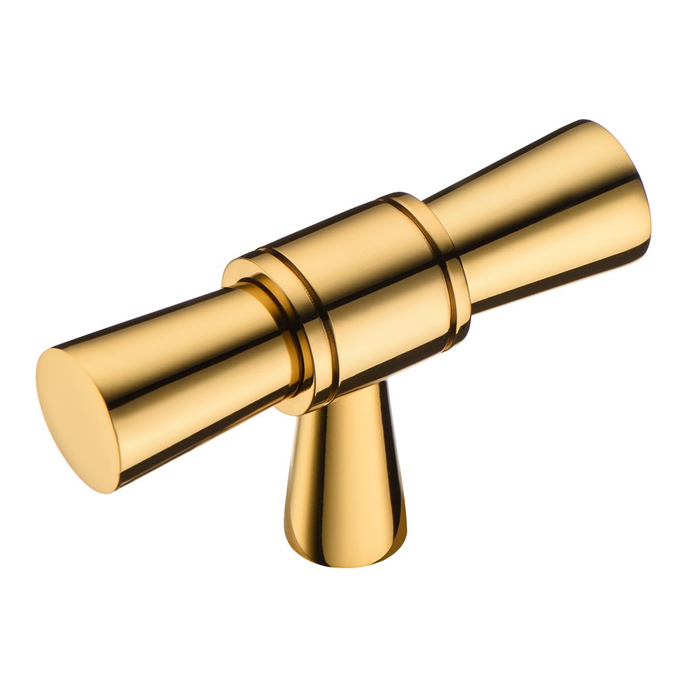 Ручка кнопка 0753-003, материал Латунь, отделка Золото, 35*15*60 мм