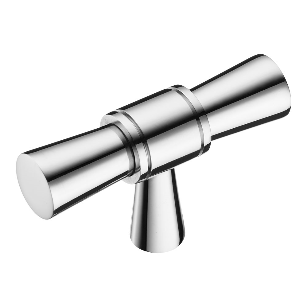 Ручка кнопка 0753-005, материал Латунь, отделка Хром, 35*15*60 мм