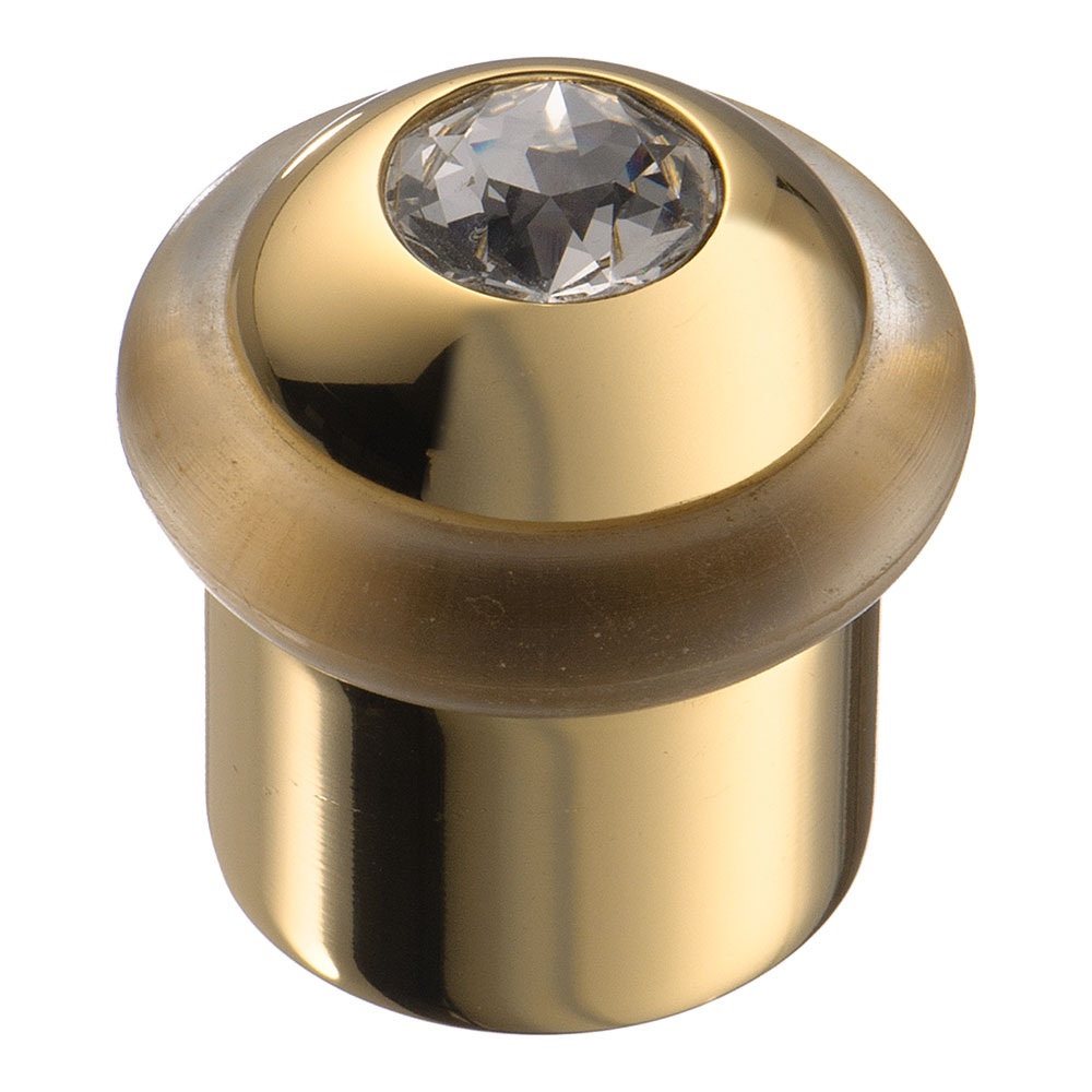 Стопор для двери с кристаллом Swarovski 15-4-003, материал Латунь, отделка Золото Кристаллы Swarovski, 40*d=36 мм