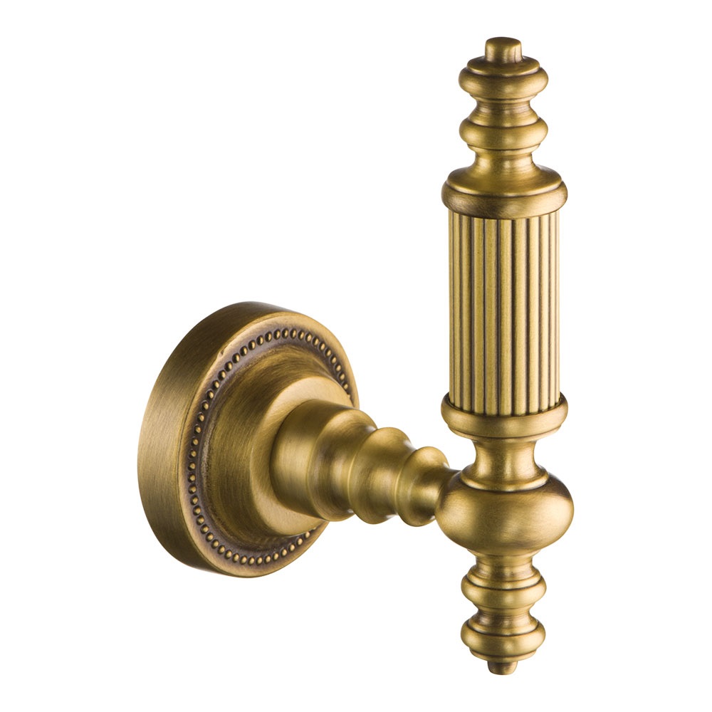 Крючок однорожковый 3506-12-013, материал Латунь, отделка Бронза, 54*80*115 мм