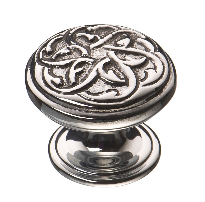 Ручка кнопка 07120-055, материал Латунь, цвет Черный, отделка Хром, 25*d=28 мм