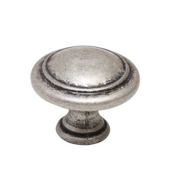 Ручка-кнопка WPO.2025Y.30.M00E8, материал Замак, отделка Серебро, 30x25 мм