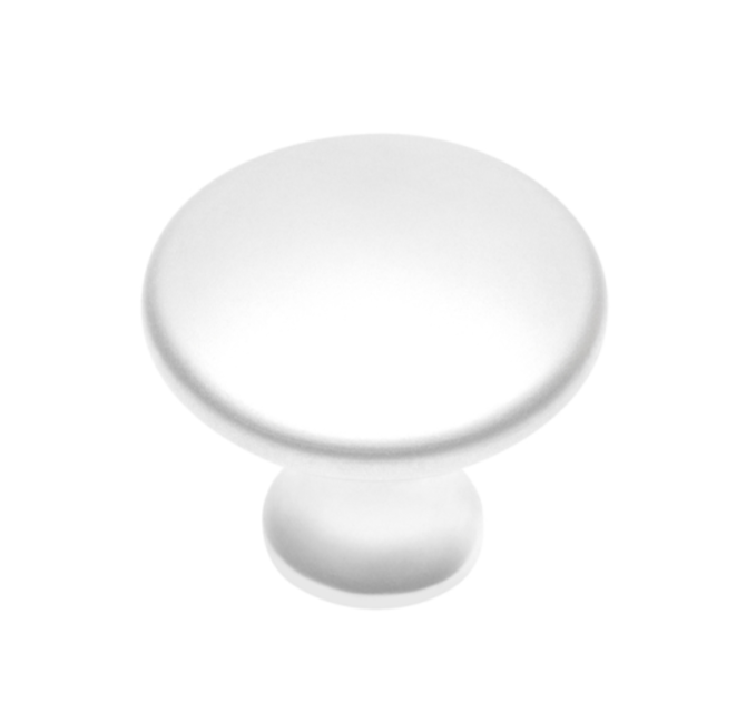 Ручка кнопка GZ-UDINE-1-10M, материал Замак, цвет Белый, отделка Белый, 29*25 мм