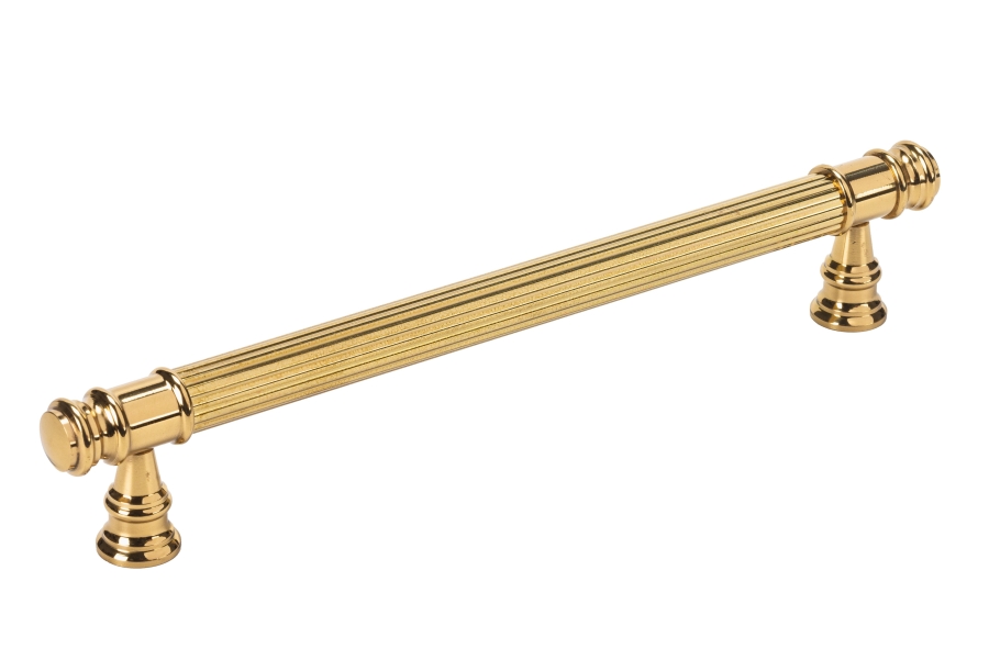 Ручка скоба 890 128 PB, материал Латунь, отделка Золото, 164*14*33 мм