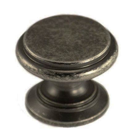 Ручка кнопка 38720 ANT.SILVER, материал Латунь, отделка Серебро, d=32 мм