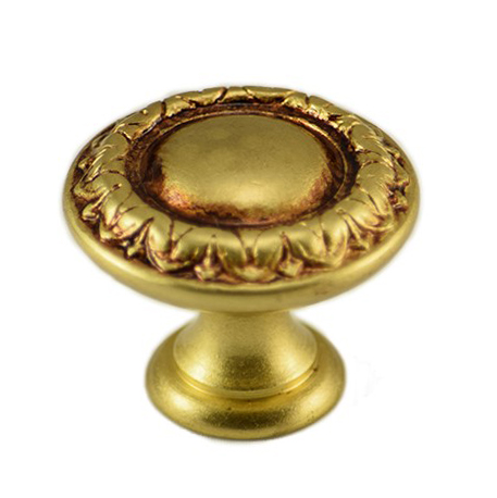 Ручка кнопка "RAFFAELLO" 436CPOV30, материал Латунь, отделка Французское золото, 24*d=30 мм