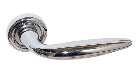 Дверная ручка на круглой розетке "KUBA" CR 933/103, отделка Хром, 150*50*50 мм