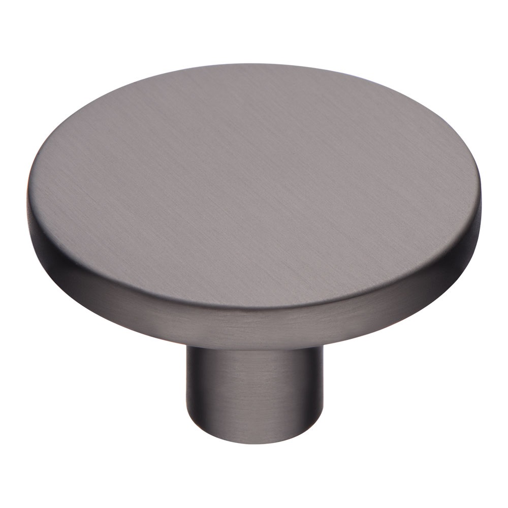 Ручка кнопка 35-Titanium, материал Замак, отделка Графит, 25*d=40 мм