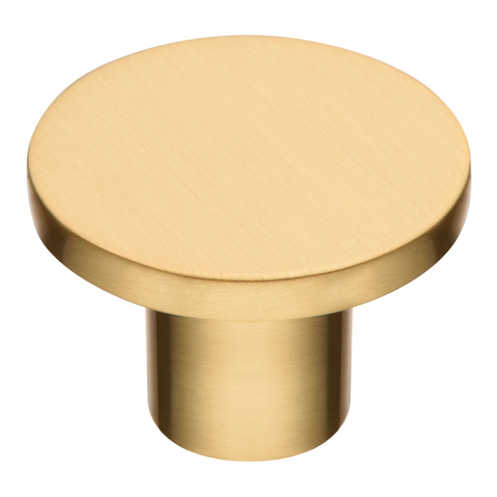 Ручка кнопка 34-Matt Gold, материал Замак, отделка Золото, 18*d=25 мм