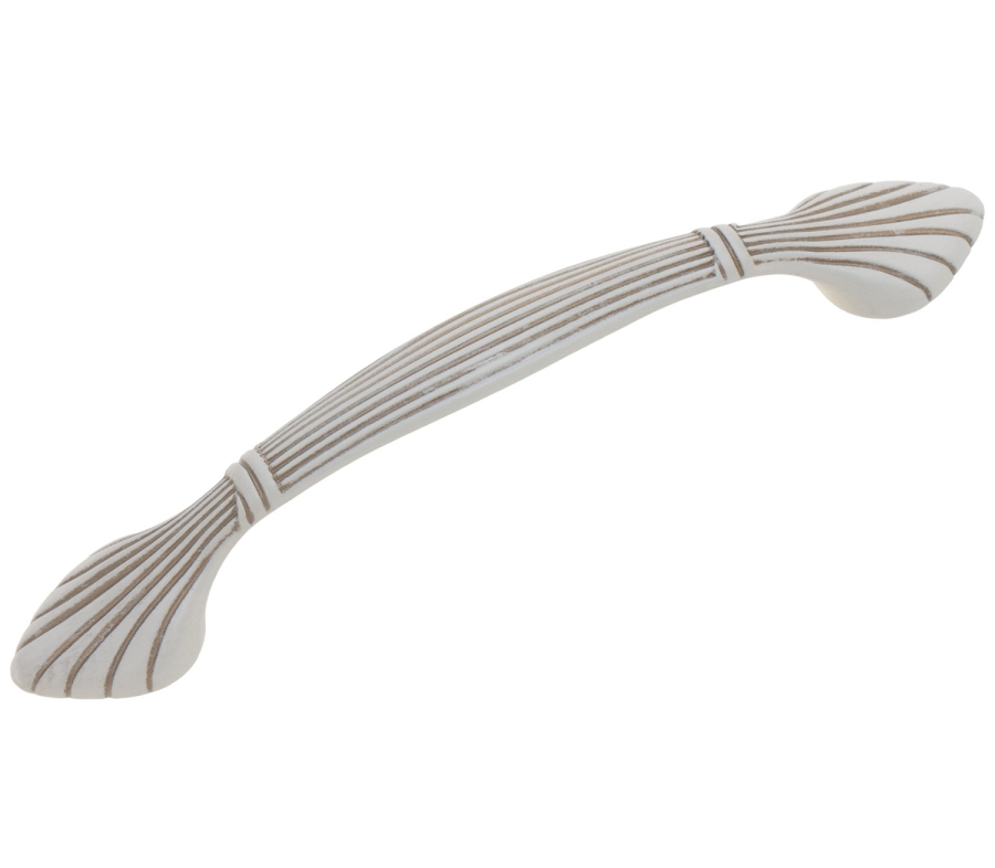 Ручка скоба WMN.503.128.00T5, материал Замак, отделка Золотая патина Слоновая кость Золото, 165*26*27 мм