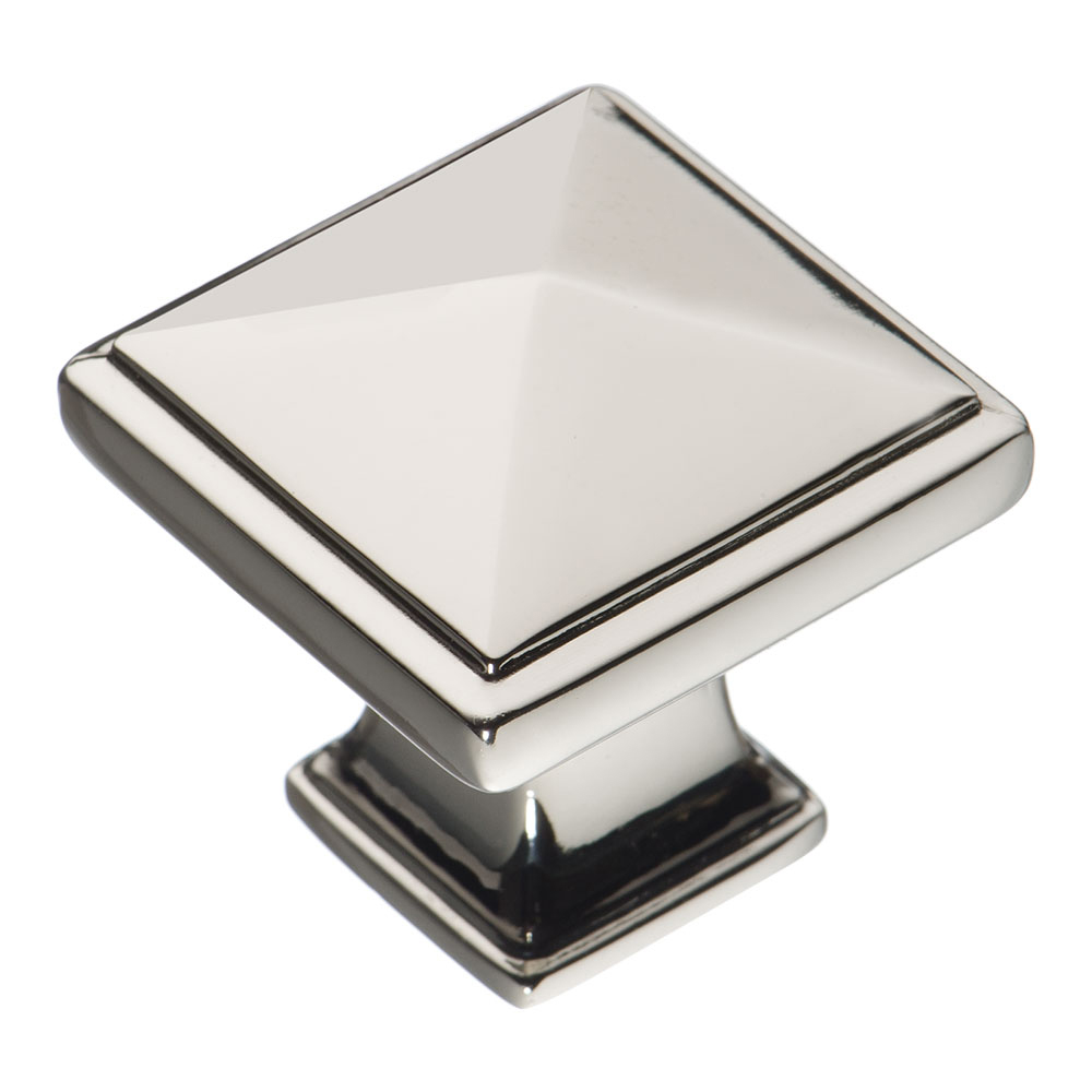 Ручка кнопка 4222 0008 PN, материал Замак, отделка Никель, 30*30*33 мм